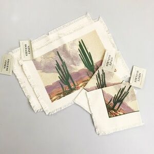STEVENS LINENS Desert Sunset Napkins Placemats NWT Set Of 4 VTG Deadstock SW